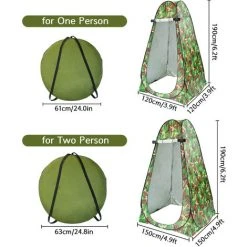 TANCYCO Tente Pop Up Vestiaire Tente Pliante Instantanée Avec Sac De Transport Extérieur Confidentialité Douche Bain Montage Dressing Pour Plage Camping (Vert) -Pergola Soldes 66645962 4