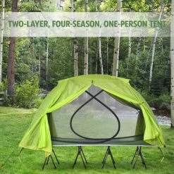 TANCYCO 4 Saisons 1 Personne Double Couche Tente De Randonnée Pliante Haute Et Basse Utilisation Tente De Camping Loin Du Sol Extérieur Moustiquaire Tente Pour La Maison Camping Randonnée Voyage Plage Arrière-cour Randonnée -Pergola Soldes 66645972 5