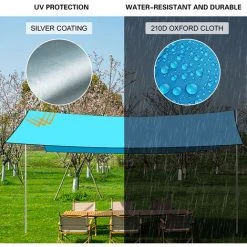 HAPPYSHOPPING Set Canopy, Bleu 300*295CM (avec Accessoires) -Pergola Soldes 66661845 4