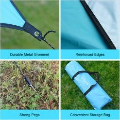 HAPPYSHOPPING Set Canopy, Bleu 300*295CM (avec Accessoires) -Pergola Soldes 66661845 5