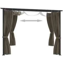 VidaXL Belvédère 4x3 M Taupe - Taupe 11 VidaXL Belvédère 4x3 M Taupe - Taupe -Pergola Soldes 66685398 5