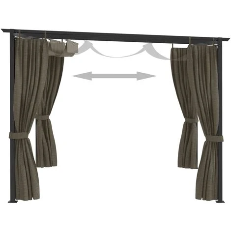 VidaXL Belvédère 4x3 M Taupe - Taupe 7 VidaXL Belvédère 4x3 M Taupe - Taupe – Image 5