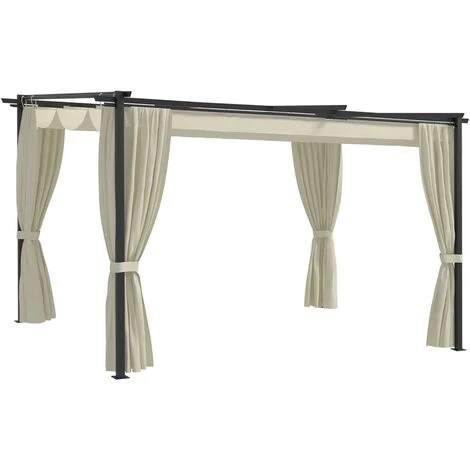 VidaXL Belvédère 4x3 M Crème - Crème 3 VidaXL Belvédère 4x3 M Crème - Crème