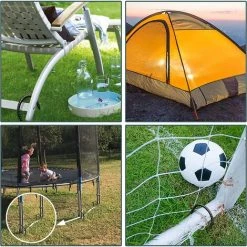 MODOU Lot De 8 Piquets De Trampoline En Acier Galvanisé Avec Crochet En T (noir) -Pergola Soldes 66741847 5