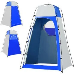 TANCYCO Tente D'abri De Confidentialité Portable Douche Extérieure Toilettes Vestiaire Tente Avec Fond Amovible Pour Camping Plage Photographie (bleu Et Gris) -Pergola Soldes 66805851 2
