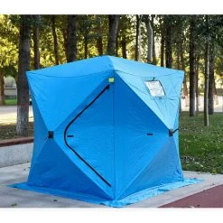 TANCYCO Tente De Pêche Sur Glace Isolée Coupe-vent Pour 3 à 4 Personnes Avec 2 Portes (bleu) -Pergola Soldes 66805876 4