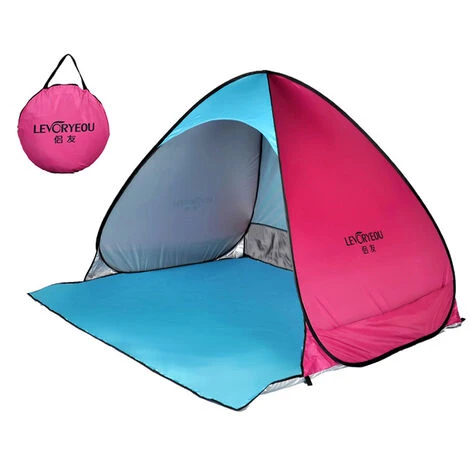 TANCYCO Tente De Camping En Plein Air Pop-up Fun-Play Tent Tente Instantanée Automatique Tente De Protection UV Auvent Pare-soleil Pour Camping Plage Arrière-cour (rose Et Bleu, M) 3 TANCYCO Tente De Camping En Plein Air Pop-up Fun-Play Tent Tente Instantanée Automatique Tente De Protection UV Auvent Pare-soleil Pour Camping Plage Arrière-cour (rose Et Bleu, M)