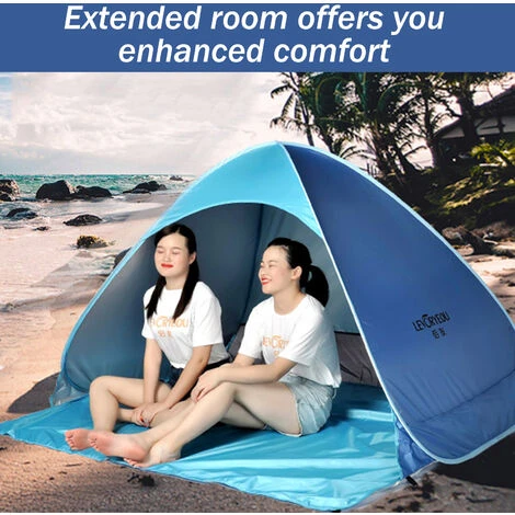 TANCYCO Tente De Camping En Plein Air Pop-up Fun-Play Tent Tente Instantanée Automatique Tente De Protection UV Auvent Pare-soleil Pour Camping Plage Arrière-cour (rose Et Bleu, M) 4 TANCYCO Tente De Camping En Plein Air Pop-up Fun-Play Tent Tente Instantanée Automatique Tente De Protection UV Auvent Pare-soleil Pour Camping Plage Arrière-cour (rose Et Bleu, M) – Image 2