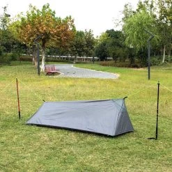 TANCYCO Tente De Randonnée Camping En Plein Air Sac De Couchage Tente Légère Pour Personne Seule Avec Filet (Gris) -Pergola Soldes 66805995 4