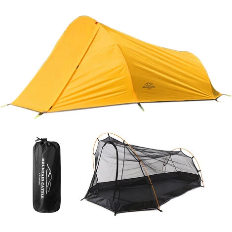TANCYCO Tente De Camping 2 Personnes Tente Extérieure Pour Camping Vélo Randonnée Muntaineering Plage (jaune) 3 TANCYCO Tente De Camping 2 Personnes Tente Extérieure Pour Camping Vélo Randonnée Muntaineering Plage (jaune)