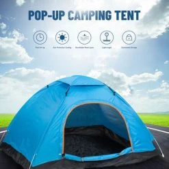 TANCYCO Tente De Camping Pliante Pour 2 Personnes Avec Sac De Transport Installation Facile Pour Les Week-ends En Plein Air (2 Portes, Orange) -Pergola Soldes 66879134 4