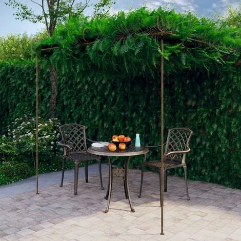 LES TENDANCES Pergola De Jardin Marron Antique 3x3x2,5 M Fer 3 LES TENDANCES Pergola De Jardin Marron Antique 3x3x2,5 M Fer