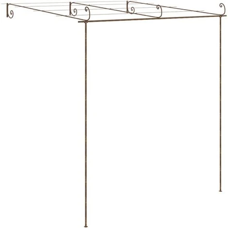 LES TENDANCES Pergola De Jardin Marron Antique 3x3x2,5 M Fer 6 LES TENDANCES Pergola De Jardin Marron Antique 3x3x2,5 M Fer – Image 4