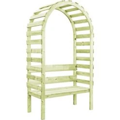 LES TENDANCES Pergola De Jardin Avec Banc 130x60x230 Cm Pin Imprégné