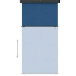 LES TENDANCES Auvent Latéral De Balcon 160x250 Cm Bleu -Pergola Soldes 66926959 4