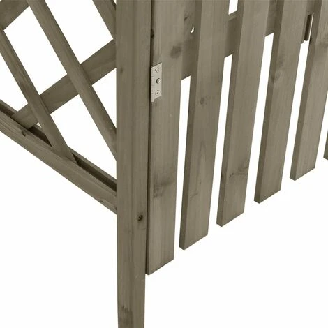 LES TENDANCES Pergola Avec Portail 116x40x204 Cm Gris Bois De Sapin Massif 7 LES TENDANCES Pergola Avec Portail 116x40x204 Cm Gris Bois De Sapin Massif – Image 5