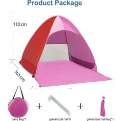 OCXIN Coquille De Plage, Tente De Plage Portable Extra Légère, Abri Solaire Pour 2-3 Personnes, Y Compris Sac De Transport Et Piquets De Tente, Protection UV, Tente De Plage Pour La Famille, La Plage, Le Jardin, Le Camping 8 OCXIN Coquille De Plage, Tente De Plage Portable Extra Légère, Abri Solaire Pour 2-3 Personnes, Y Compris Sac De Transport Et Piquets De Tente, Protection UV, Tente De Plage Pour La Famille, La Plage, Le Jardin, Le Camping -Pergola Soldes 66998432 2