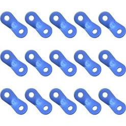 LADACèE Tendeur De Corde, Tendeur De Corde Camping, 2 Trous Alliage D’Aluminium Ajusteur De Corde à Vent Tendure, Pour Tente Bâche Randonnée Camping, Bleu, 15 Pièces