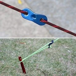 LADACèE Tendeur De Corde, Tendeur De Corde Camping, 2 Trous Alliage D’Aluminium Ajusteur De Corde à Vent Tendure, Pour Tente Bâche Randonnée Camping, Bleu, 15 Pièces -Pergola Soldes 67143904 4