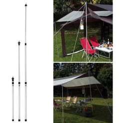 TANCYCO épaissir Les Tiges De Support De Tente En Alliage D'aluminium Réglables Pour Abri De Plage, Bache, Auvent, Poteaux De Rechange, Accessoires Pour Camping, Randonnée, Randonnée (argent, 2 Pièces) -Pergola Soldes 67145027 5
