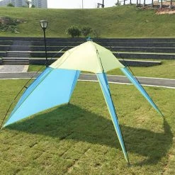 TANCYCO Tente De Plage Voyage En Plein Air Protection UV Abri Pare-soleil Pour Camping Randonnée Pêche (bleu Et Jaune) -Pergola Soldes 67145043 4
