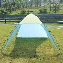 TANCYCO Tente De Plage Voyage En Plein Air Protection UV Abri Pare-soleil Pour Camping Randonnée Pêche (bleu Et Jaune) -Pergola Soldes 67145043 5