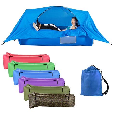 TANCYCO Tente De Lit Gonflable 2 En 1 Canapé Gonflable Avec Auvent Portable Camping En Plein Air Tente De Suspension Lit Pneumatique Pour Sac à Dos Randonnée Arrière-cour (vert Armée) 4 TANCYCO Tente De Lit Gonflable 2 En 1 Canapé Gonflable Avec Auvent Portable Camping En Plein Air Tente De Suspension Lit Pneumatique Pour Sac à Dos Randonnée Arrière-cour (vert Armée) – Image 2