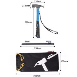 TANCYCO 1 Ensemble De Marteaux De Clous De Tente D'extérieur 25 Cm De Clous De Sol Soudés Marteau Multifonctionnel (bleu) -Pergola Soldes 67145137 3