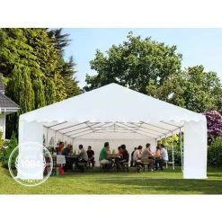 INTENT24.FR Tente Barnum De Réception 5x8 M PREMIUM Bâches Amovibles PVC Env. 500g/m² Blanc + Cadre De Sol Jardin - Blanc -Pergola Soldes 6714933 3