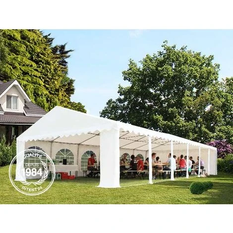 INTENT24.FR Tente Barnum De Réception 6x6 M Ignifugee PREMIUM Bâches Amovibles PVC Env. 500g/m² Blanc Cadre De Sol Jardin - Blanc 4 INTENT24.FR Tente Barnum De Réception 6x6 M Ignifugee PREMIUM Bâches Amovibles PVC Env. 500g/m² Blanc Cadre De Sol Jardin - Blanc – Image 2