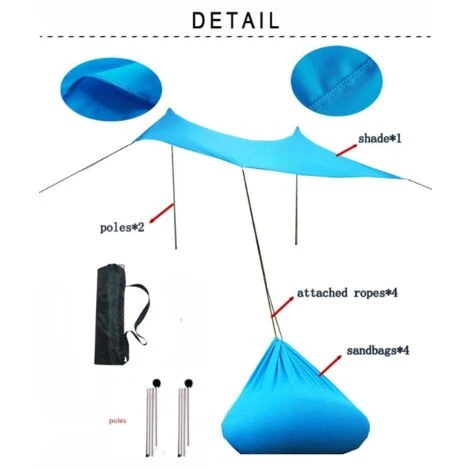 YIDOMDE Family Beach Pop-up Family Beach Ombre Pour La Cour, Les Parcs De Pique-nique (vert 300*300*200cm, 2 Pôles) 5 YIDOMDE Family Beach Pop-up Family Beach Ombre Pour La Cour, Les Parcs De Pique-nique (vert 300*300*200cm, 2 Pôles) – Image 3