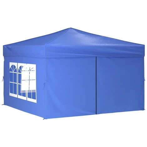 TRUE DEAL Tente De Réception Pliable Avec Parois Bleu 3x3 M 4 TRUE DEAL Tente De Réception Pliable Avec Parois Bleu 3x3 M – Image 2