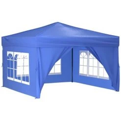 TRUE DEAL Tente De Réception Pliable Avec Parois Bleu 3x3 M 9 TRUE DEAL Tente De Réception Pliable Avec Parois Bleu 3x3 M -Pergola Soldes 67298481 3
