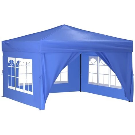 TRUE DEAL Tente De Réception Pliable Avec Parois Bleu 3x3 M 5 TRUE DEAL Tente De Réception Pliable Avec Parois Bleu 3x3 M – Image 3