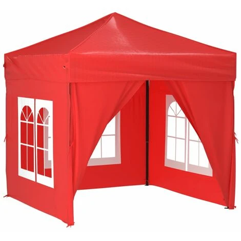 TRUE DEAL Tente De Réception Pliable Avec Parois Rouge 2x2 M 4 TRUE DEAL Tente De Réception Pliable Avec Parois Rouge 2x2 M – Image 2