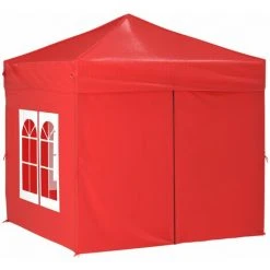 TRUE DEAL Tente De Réception Pliable Avec Parois Rouge 2x2 M 9 TRUE DEAL Tente De Réception Pliable Avec Parois Rouge 2x2 M -Pergola Soldes 67299055 3