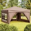 TRUE DEAL Tente De Réception Pliable Avec Parois Taupe 3x3 M 2 TRUE DEAL Tente De Réception Pliable Avec Parois Taupe 3x3 M -Pergola Soldes 67301906 1