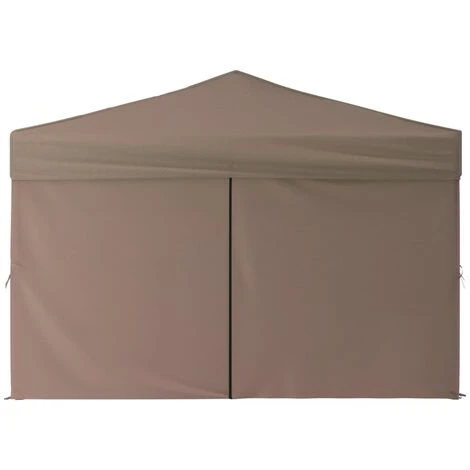 TRUE DEAL Tente De Réception Pliable Avec Parois Taupe 3x3 M 6 TRUE DEAL Tente De Réception Pliable Avec Parois Taupe 3x3 M – Image 4