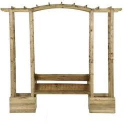 TRUE DEAL Pergola De Jardin Avec Banc Et Jardinières Bois De Pin Imprégné 9 TRUE DEAL Pergola De Jardin Avec Banc Et Jardinières Bois De Pin Imprégné -Pergola Soldes 67305634 3