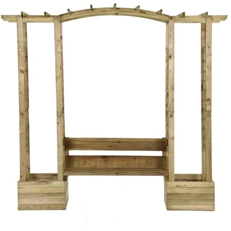 TRUE DEAL Pergola De Jardin Avec Banc Et Jardinières Bois De Pin Imprégné 5 TRUE DEAL Pergola De Jardin Avec Banc Et Jardinières Bois De Pin Imprégné – Image 3