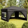 TRUE DEAL Tente De Réception Pliable Avec Parois Noir 3x3 M -Pergola Soldes 67307638 1