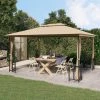 TRUE DEAL Tonnelle Avec Parois Et Toit Double 3x4 M Taupe -Pergola Soldes 67310236 1