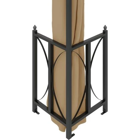 TRUE DEAL Tonnelle Avec Parois Et Toit Double 3x4 M Taupe 7 TRUE DEAL Tonnelle Avec Parois Et Toit Double 3x4 M Taupe – Image 5