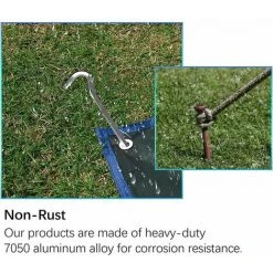 KAEJYIUT Piquets De Tente En Aluminium, 14 Pièces Crochets De Tente De 18 Cm Piquets De Tente Piquets Pour Sols Durs, Idéal Pour Le Jardinage, Le Camping, La Pêche Et Les Tentes -Pergola Soldes 67330536 3