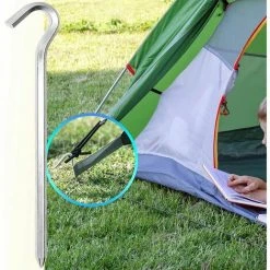 KAEJYIUT Piquets De Tente En Aluminium, 14 Pièces Crochets De Tente De 18 Cm Piquets De Tente Piquets Pour Sols Durs, Idéal Pour Le Jardinage, Le Camping, La Pêche Et Les Tentes -Pergola Soldes 67330536 5
