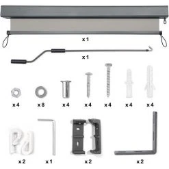 Froadp Auvent Vertical, Store Enrouleur Occultant Avec Manivelle, Auvent De Confidentialité, Crème Solaire Résistante Aux UV, Adapté Pour L'intérieur Et L'extérieur, 250x140cm, (Gris Clair) -Pergola Soldes 67376750 3