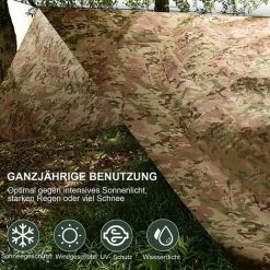 Cisea Tarp Camouflage Anti-Pluie Camping Rain Tente Bâche Portable Ripstop Légèr Imperméable à L'eau Pour Randonnée, Pêche,Pique-Nique, Abri -avec Accessoires Et Sac De Transport 11 Cisea Tarp Camouflage Anti-Pluie Camping Rain Tente Bâche Portable Ripstop Légèr Imperméable à L'eau Pour Randonnée, Pêche,Pique-Nique, Abri -avec Accessoires Et Sac De Transport -Pergola Soldes 67416733 5