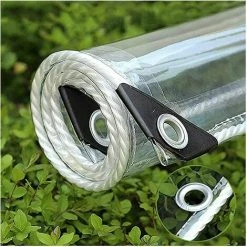 Cisea Bâche Transparente Imperméable, Bâche Durable Résistante Aux Intempéries Avec Oeillets, Auvents Pliables En PVC De 0.35mm Pour Jardins, Serre, Plantes, Bâche De Toit,Clear,1x1M