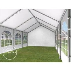 INTENT24.FR INTENT24 5x10m Tente De Réception, PE Env. 240 G/m², H. 2m, Blanc - Blanc -Pergola Soldes 6742878 4