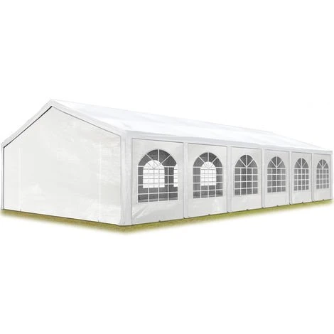 INTENT24.FR Tente De Réception 6x12 M, Toile De Haute Qualité Env. 240g/m² PE Blanc Construction En Acier Galvanisé Avec Raccordement Par Vissage - Blanc 3 INTENT24.FR Tente De Réception 6x12 M, Toile De Haute Qualité Env. 240g/m² PE Blanc Construction En Acier Galvanisé Avec Raccordement Par Vissage - Blanc